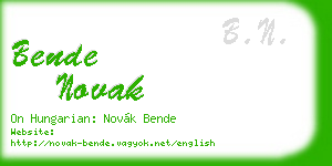 bende novak business card